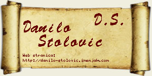 Danilo Stolović vizit kartica